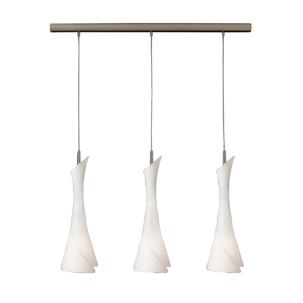 Zack 3 Light Bar Pendant Light - Satin Nickel