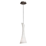 Zack 17cm 1 Light Glass Pendant Light - Satin Nickel