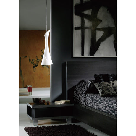 Zack 17cm 1 Light Glass Pendant Light - Satin Nickel