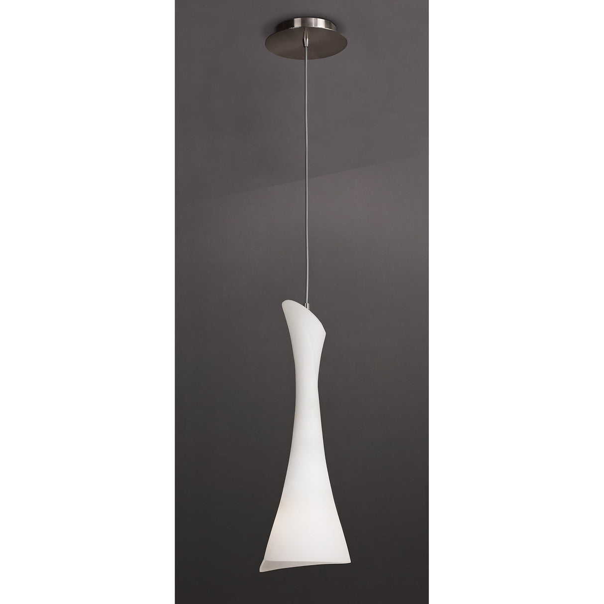Zack 17cm 1 Light Glass Pendant Light - Satin Nickel