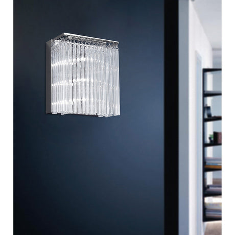 Zanthe 3 Light Glass Wall Light - Polished Chrome