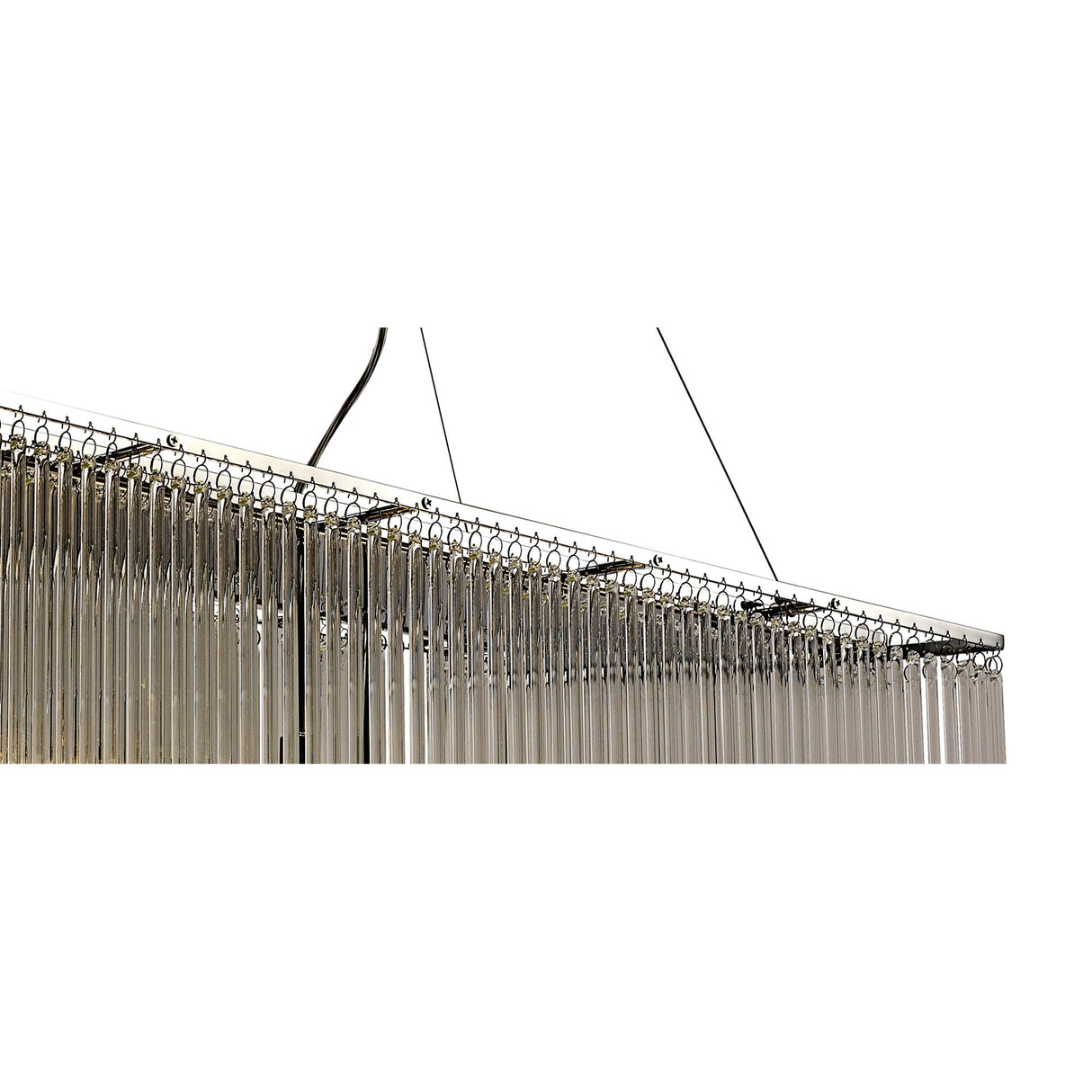 Zanthe 100cm 10 Light Glass Linear Suspension Light - Polished Chrome