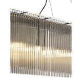 Zanthe 100cm 10 Light Glass Linear Suspension Light - Polished Chrome