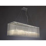 Zanthe 100cm 10 Light Glass Linear Suspension Light - Polished Chrome