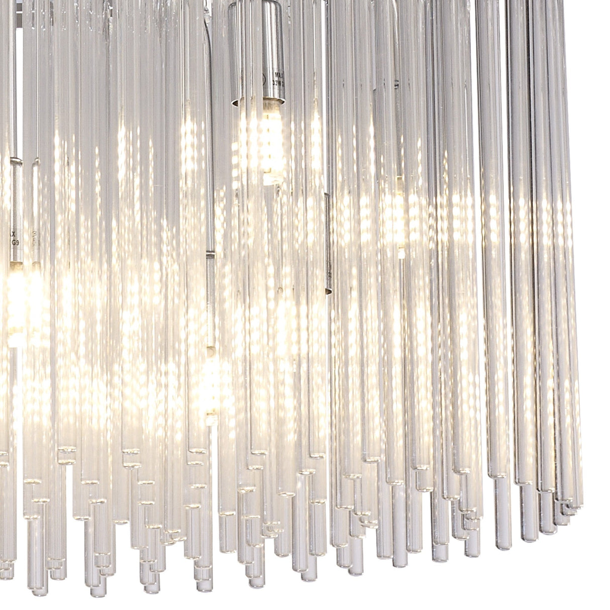 Zanthe 45cm 10 Light Glass Suspension Light - Polished Chrome