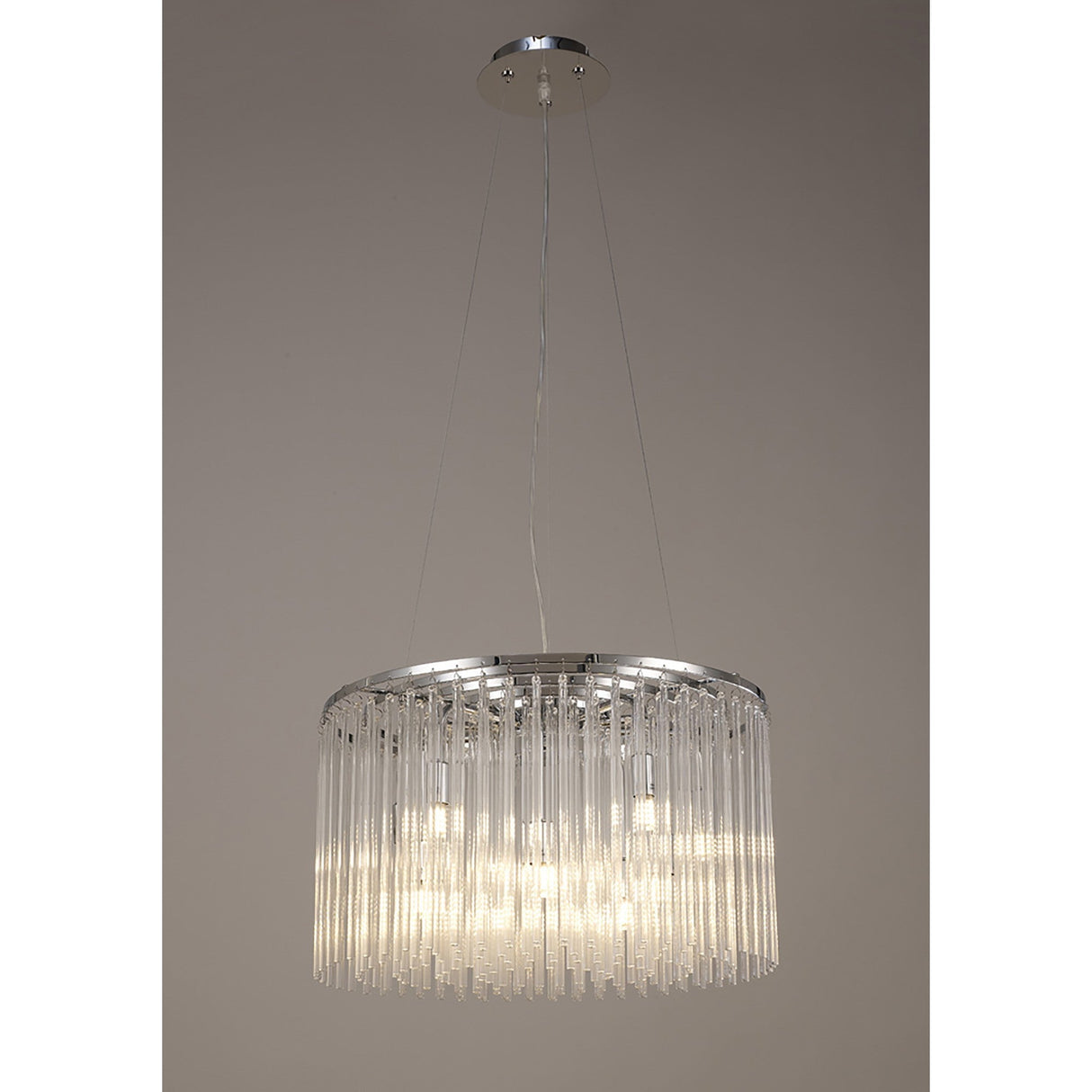 Zanthe 45cm 10 Light Glass Suspension Light - Polished Chrome