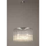 Zanthe 45cm 10 Light Glass Suspension Light - Polished Chrome