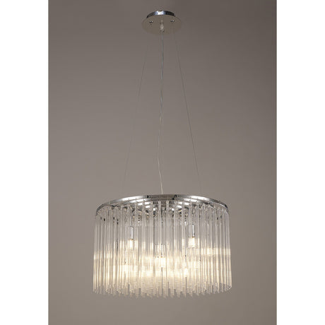 Zanthe 45cm 10 Light Glass Suspension Light - Polished Chrome