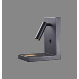 Zanzibar Reader LED Wall Light With Switch & Phone Induction Charger 3W 3000K - Sand Black
