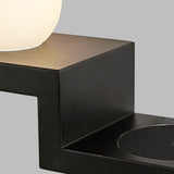 Zanzibar Globe LED Wall Light With Switch & Phone Induction Charger 6W 3000K - Sand Black