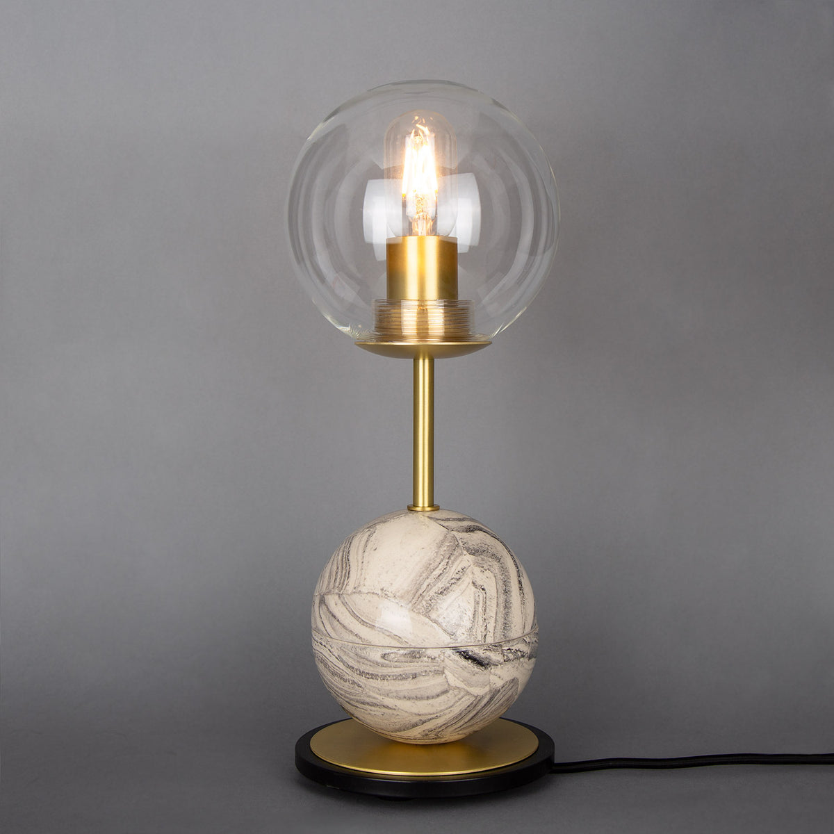 Zapp Ceramic Globe Table Lamp - Marbled