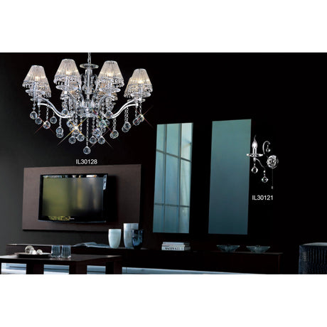 Zinta 1 Light Crystal Wall Light With Switch - Chrome
