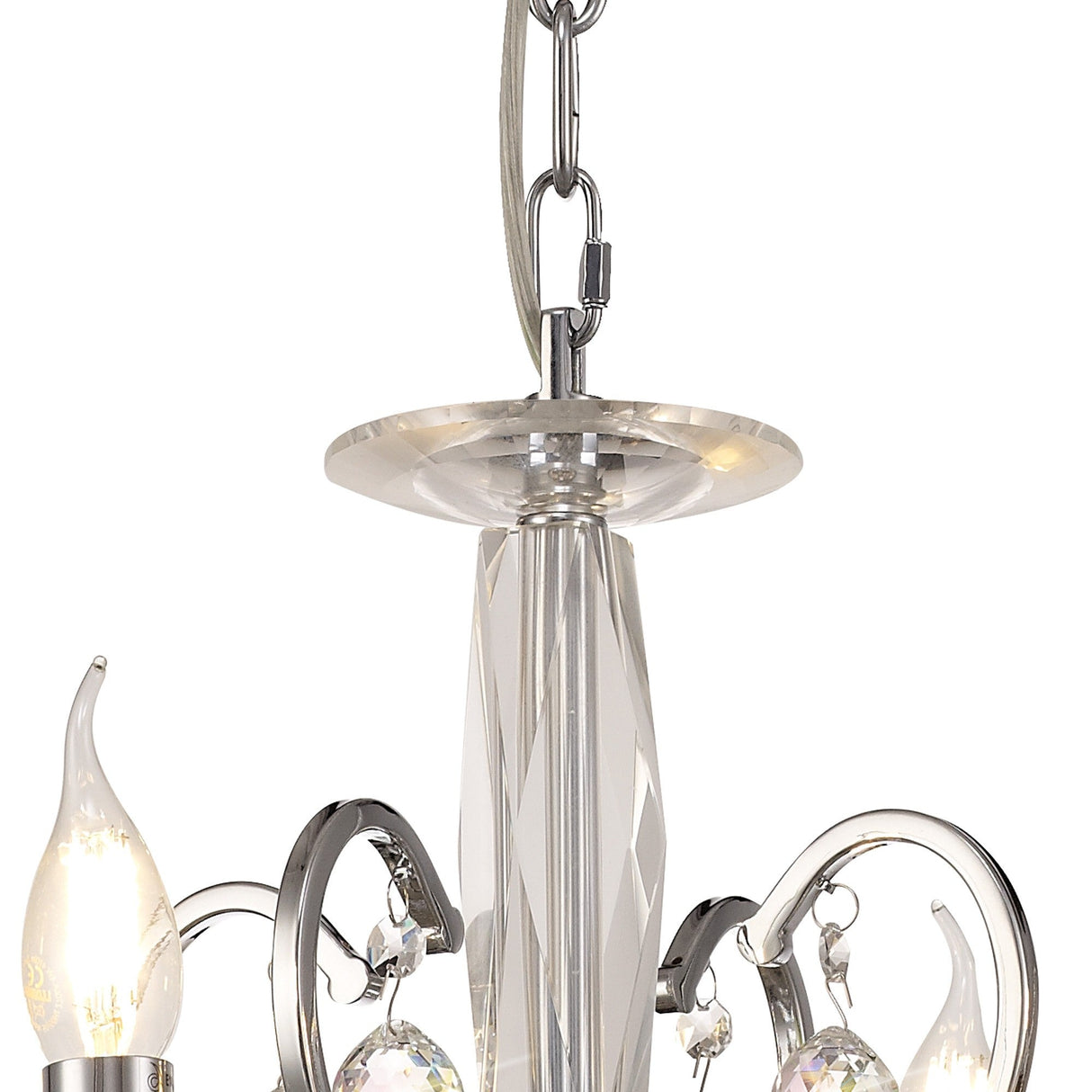 Zinta 50cm 4 Light Crystal Chandelier - Polished Chrome