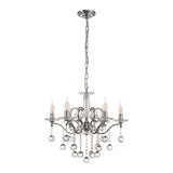 Zinta 60cm 6 Light Crystal Chandelier - Polished Chrome