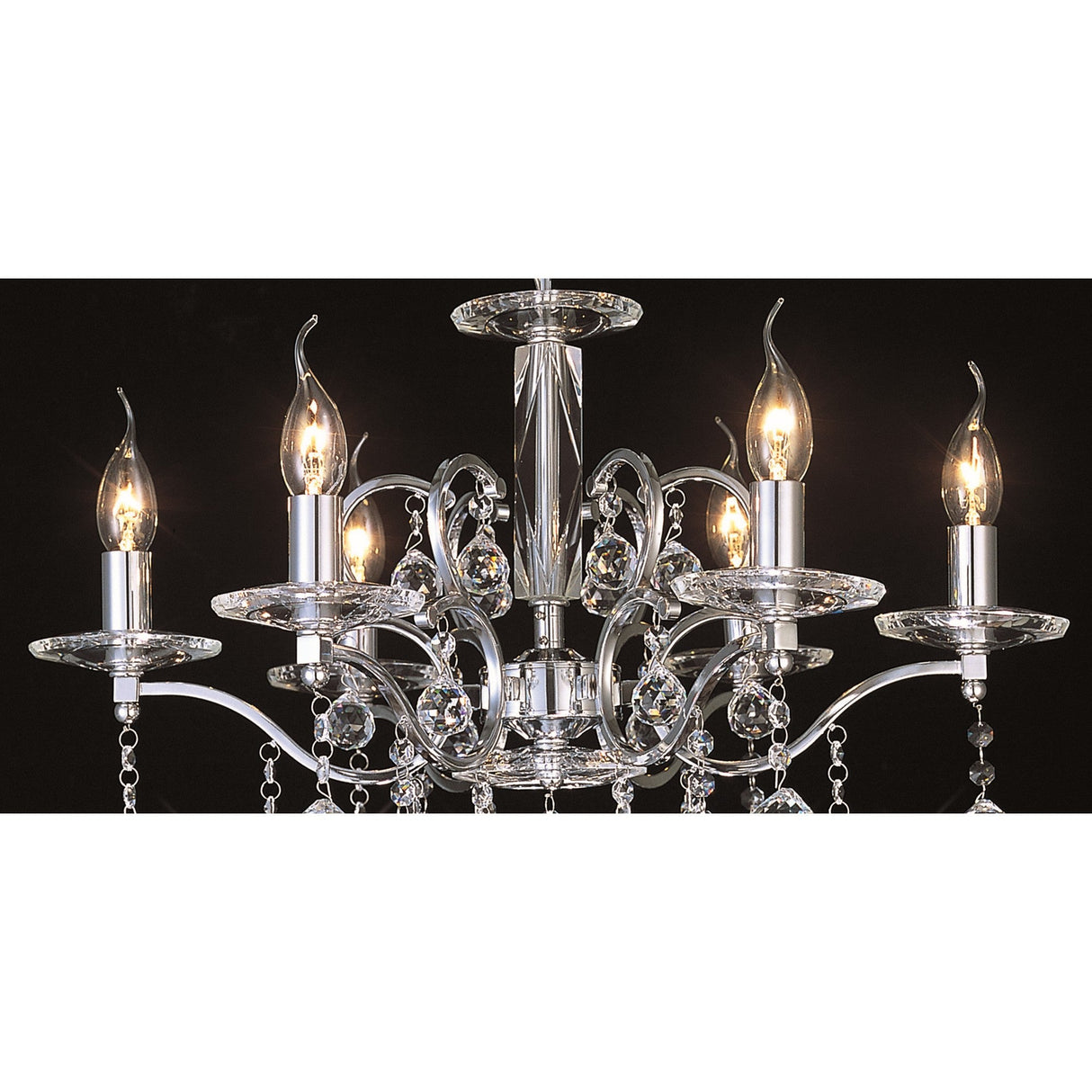 Zinta 60cm 6 Light Crystal Chandelier - Polished Chrome