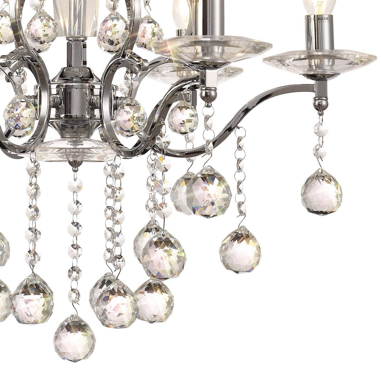 Zinta 60cm 6 Light Crystal Chandelier - Polished Chrome