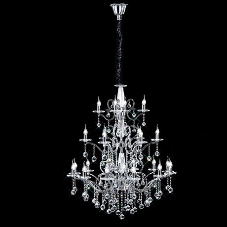 Zinta 100cm 3 Tier 22 Light Crystal Chandelier - Polished Chrome