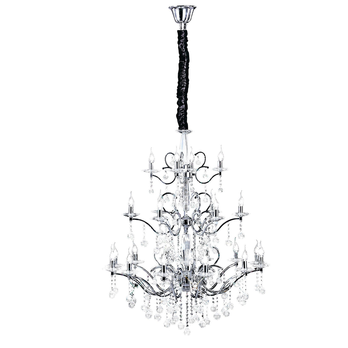 Zinta 100cm 3 Tier 22 Light Crystal Chandelier - Polished Chrome