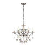 Zinta 60cm 6 Light Crystal Chandelier - Polished Chrome