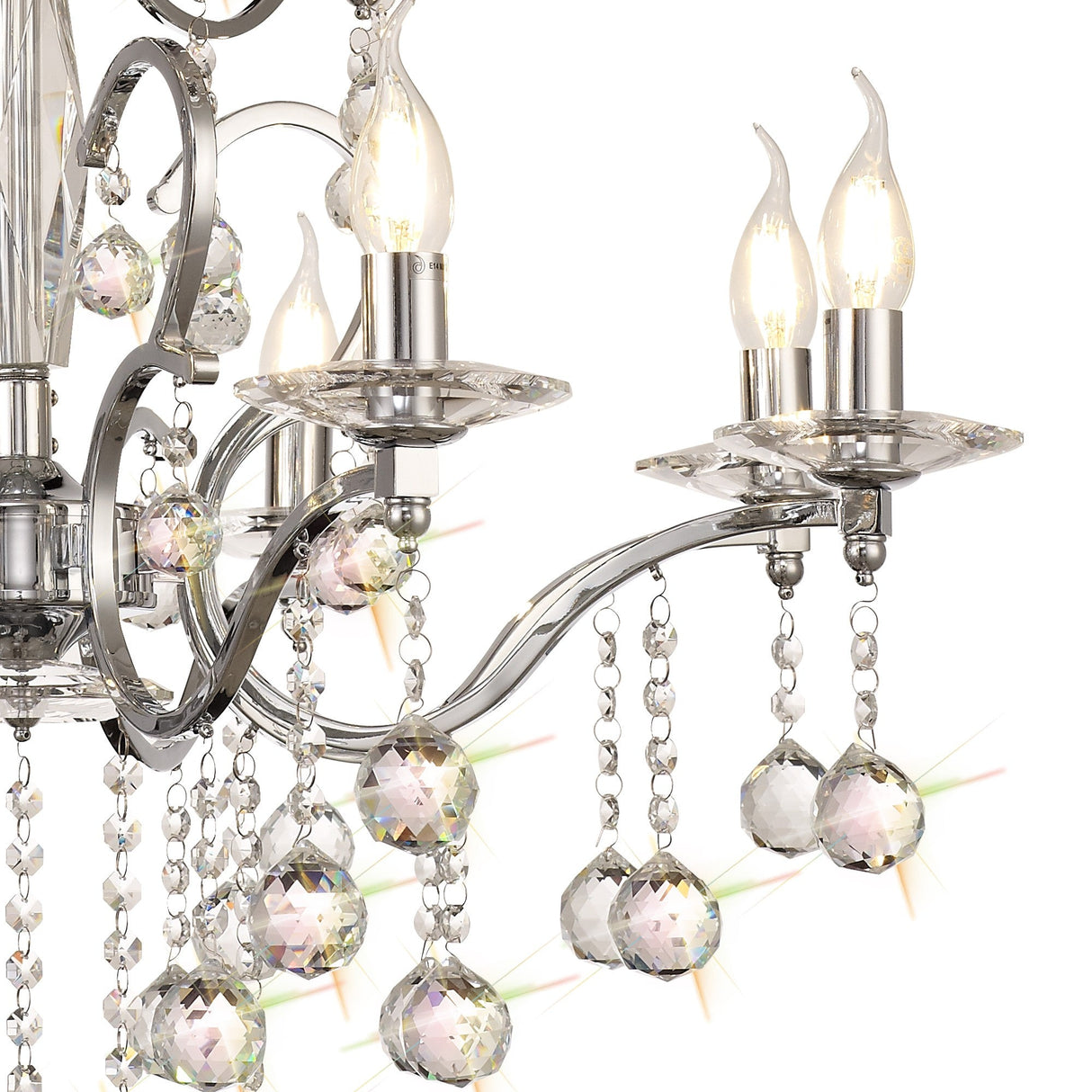 Zinta 75cm 2 Tier 12 Light Crystal Chandelier - Polished Chrome