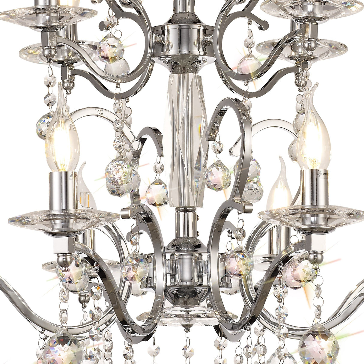 Zinta 75cm 2 Tier 12 Light Crystal Chandelier - Polished Chrome