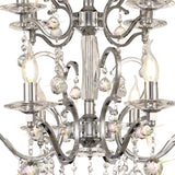 Zinta 75cm 2 Tier 12 Light Crystal Chandelier - Polished Chrome