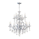 Zinta 75cm 2 Tier 12 Light Crystal Chandelier - Polished Chrome
