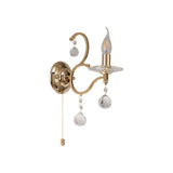 Zinta 1 Light Crystal Wall Light With Switch - Gold