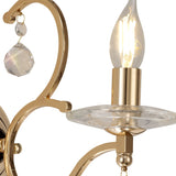 Zinta 1 Light Crystal Wall Light With Switch - Gold