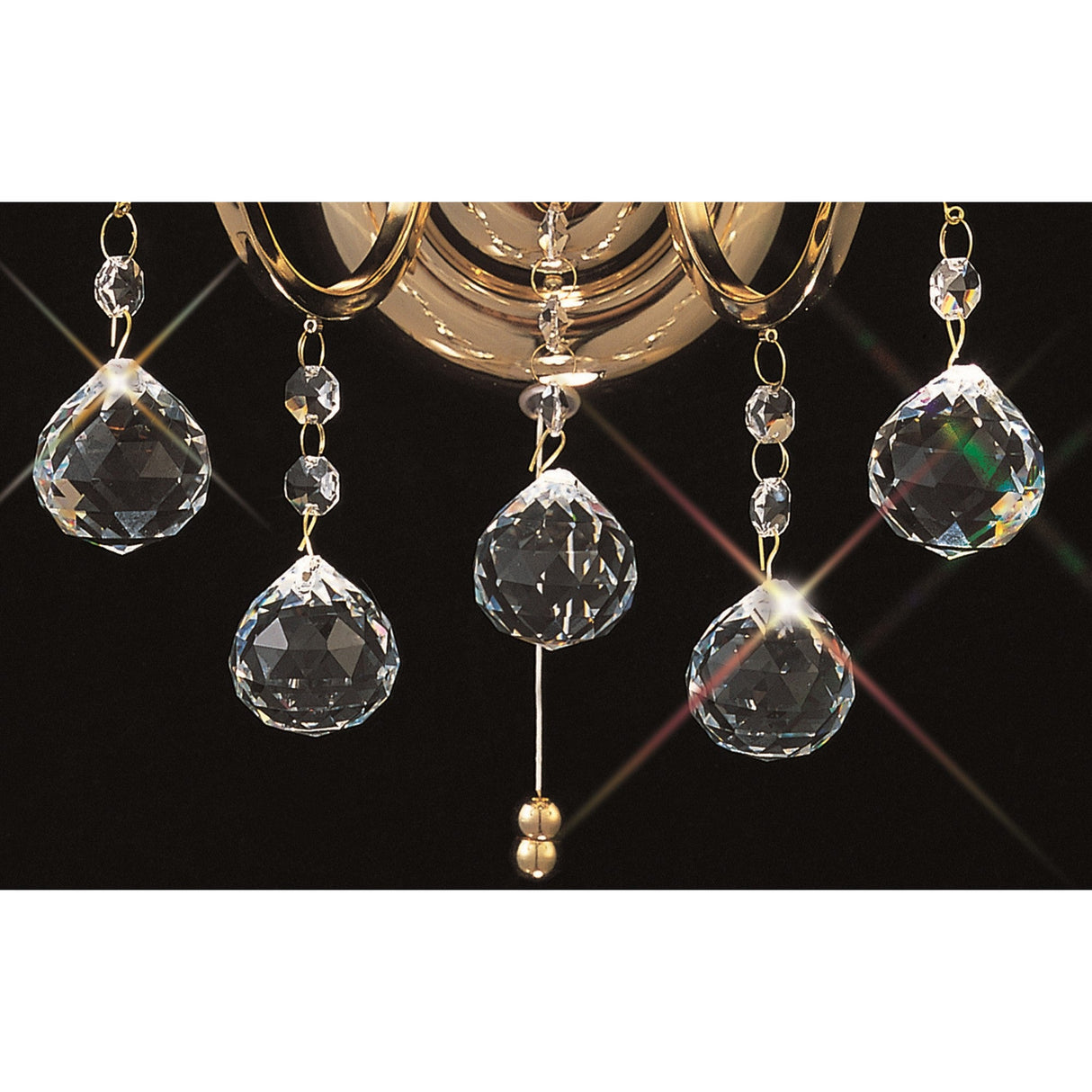 Zinta 2 Light Crystal Wall Light With Switch - Gold