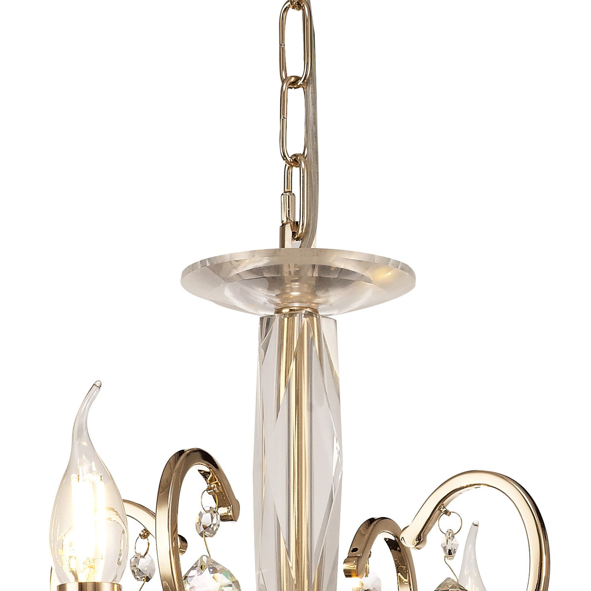 Zinta 50cm 4 Light Crystal Chandelier - French Gold