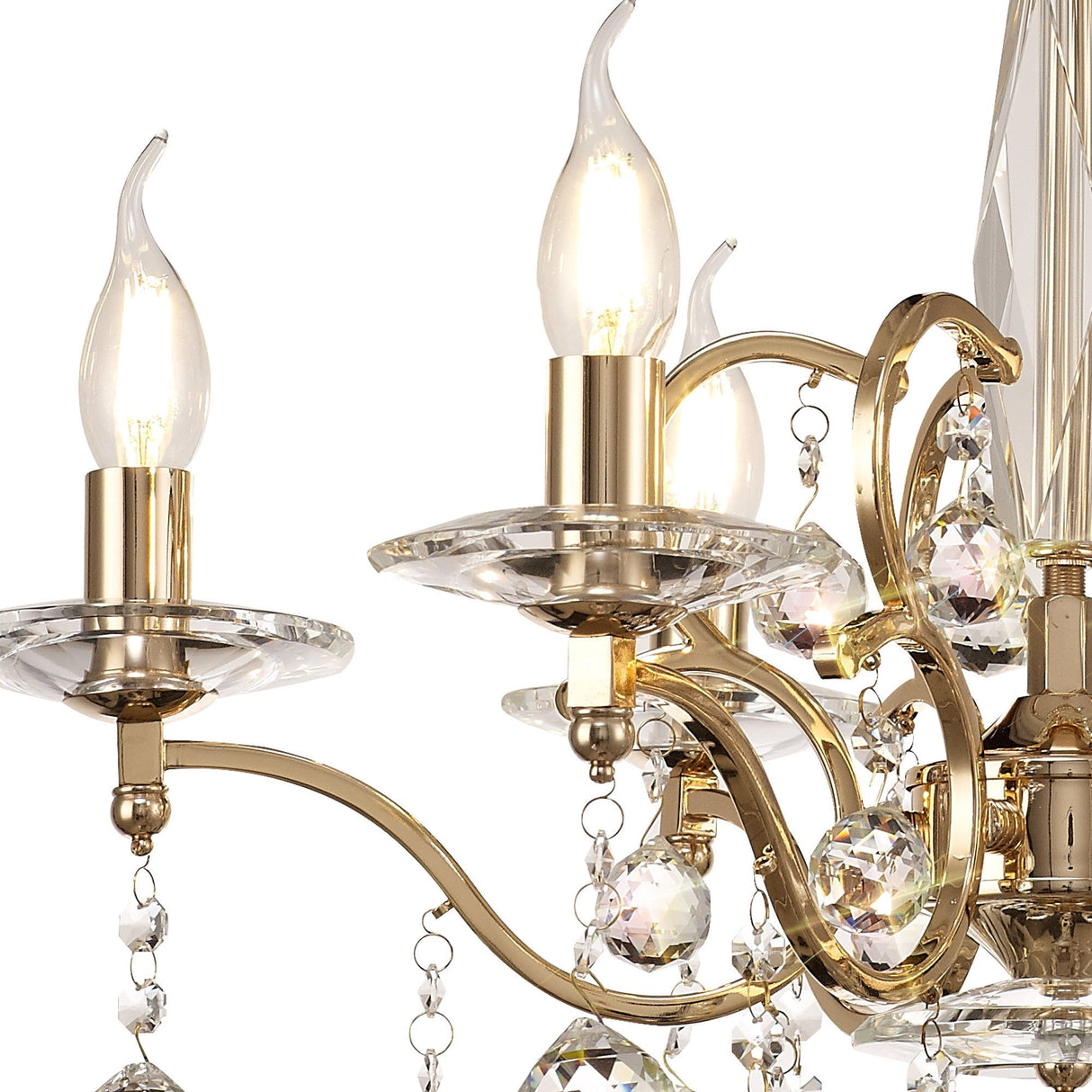 Zinta 60cm 6 Light Crystal Chandelier - French Gold