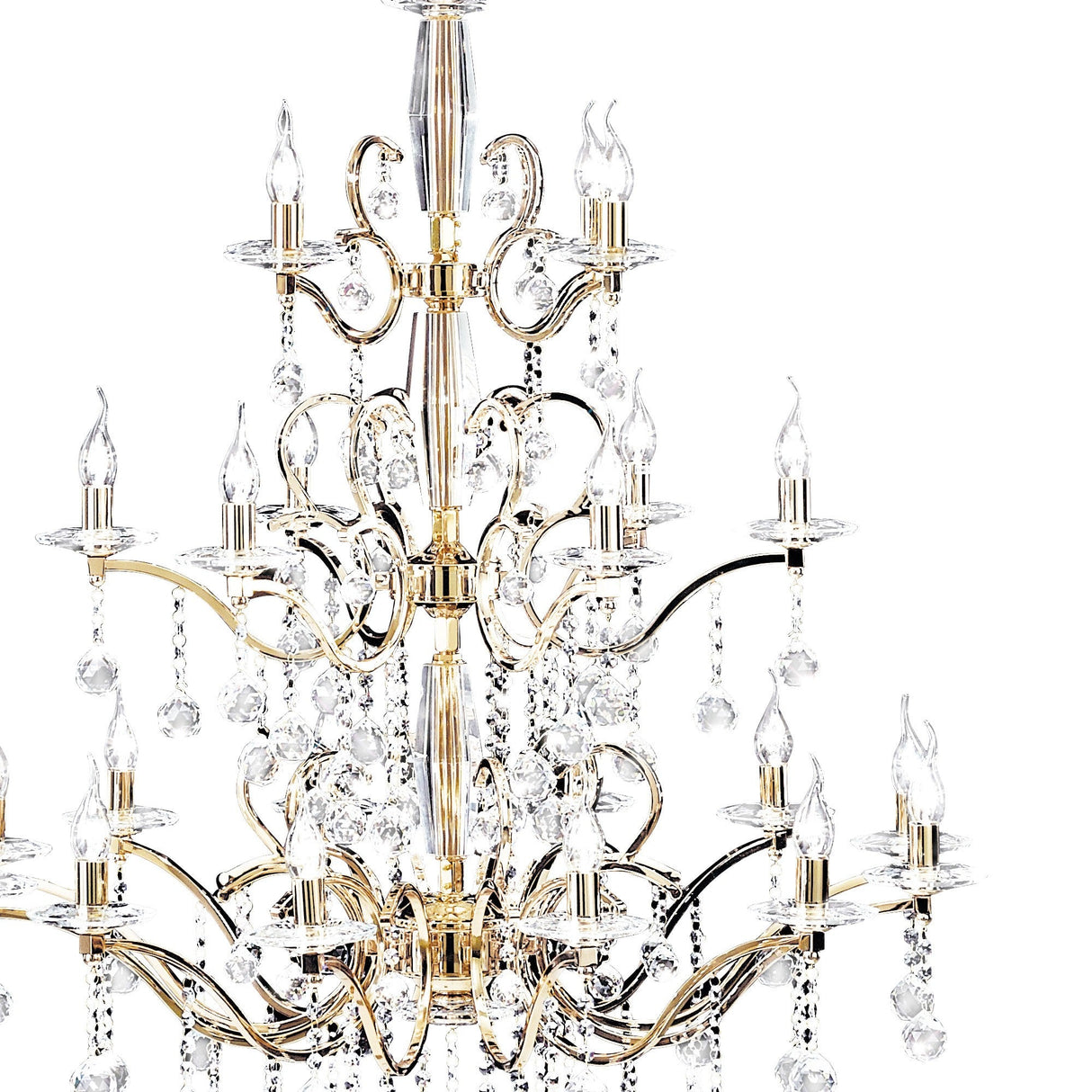 Zinta 100cm 3 Tier 22 Light Crystal Chandelier - French Gold
