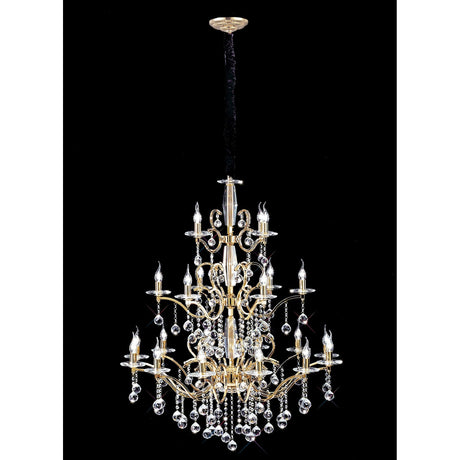 Zinta 100cm 3 Tier 22 Light Crystal Chandelier - French Gold