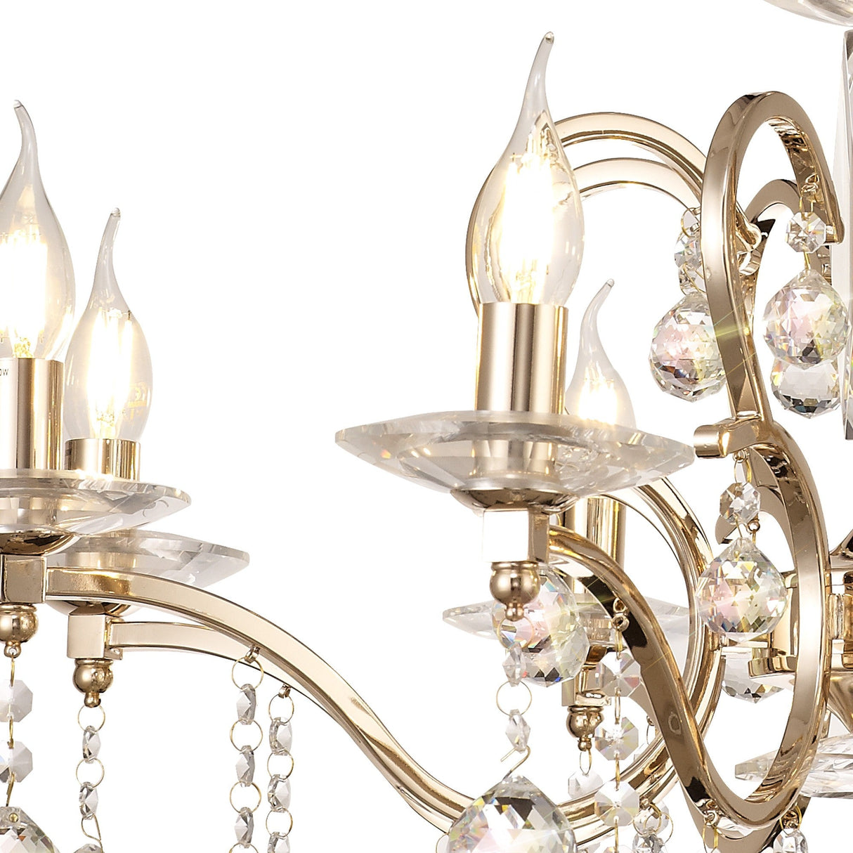 Zinta 75cm 8 Light Crystal Chandelier - French Gold