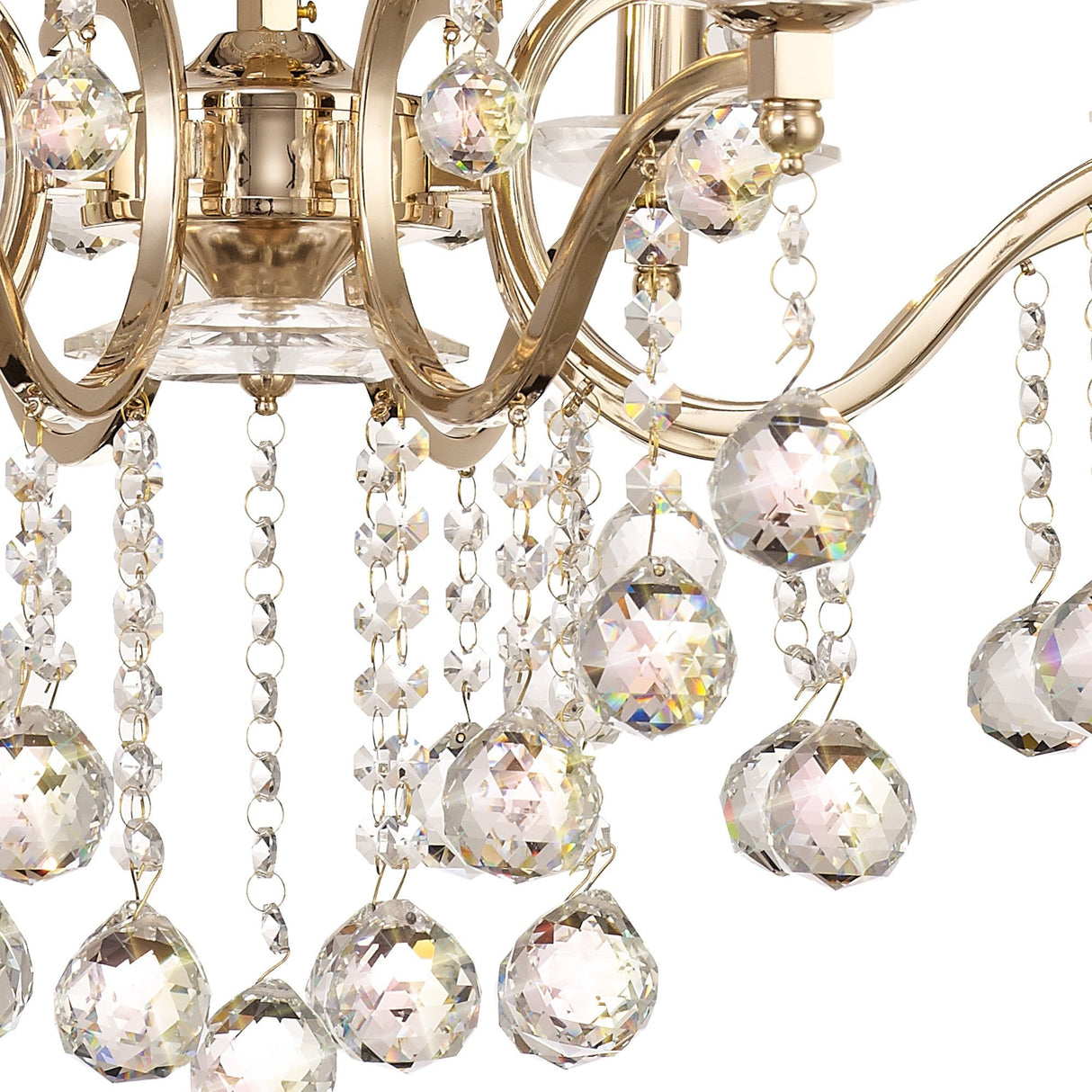 Zinta 75cm 8 Light Crystal Chandelier - French Gold