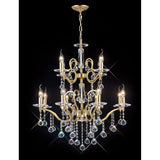 Zinta 75cm 2 Tier 12 Light Crystal Chandelier - French Gold