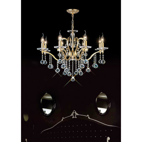 Zinta 75cm 8 Light Crystal Chandelier - French Gold