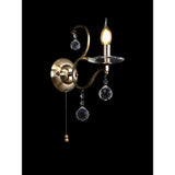 Zinta 1 Light Crystal Wall Light With Switch -  Brass