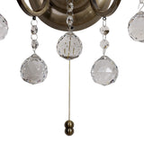 Zinta 2 Light Crystal Wall Light With Switch - Brass