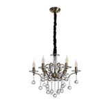 Zinta 60cm 6 Light Crystal Chandelier - Antique Brass