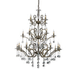 Zinta 100cm 3 Tier 22 Light Crystal Chandelier - Antique Brass
