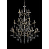 Zinta 100cm 3 Tier 22 Light Crystal Chandelier - Antique Brass