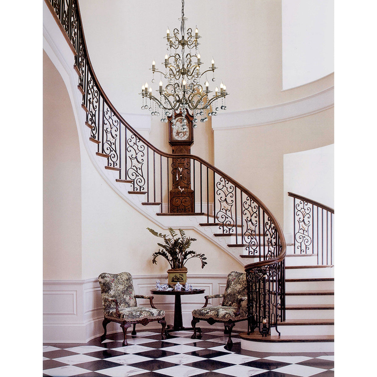 Zinta 60cm 6 Light Crystal Chandelier - Antique Brass