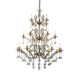 Zinta 100cm 3 Tier 22 Light Crystal Chandelier - Antique Brass