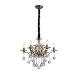 Zinta 60cm 6 Light Crystal Chandelier - Antique Brass