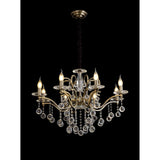 Zinta 75cm 8 Light Crystal Chandelier  - Antique Brass