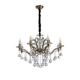 Zinta 75cm 8 Light Crystal Chandelier  - Antique Brass