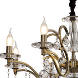 Zinta 75cm 8 Light Crystal Chandelier  - Antique Brass