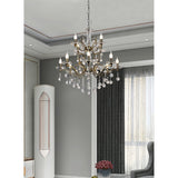 Zinta 75cm 8 Light Crystal Chandelier  - Antique Brass